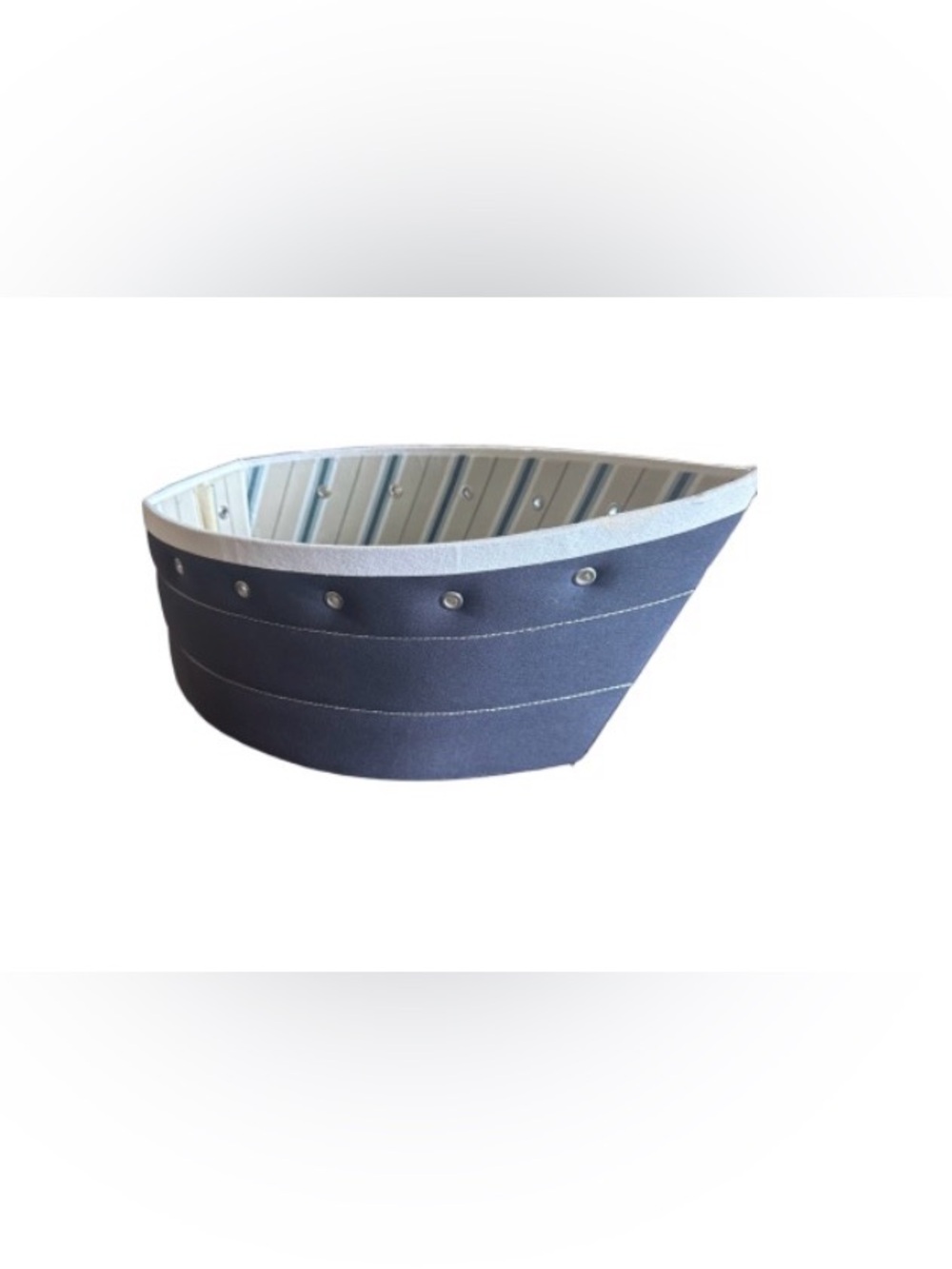Pottery Barn Kids Navy and White Riveted Fabric Storage Bin